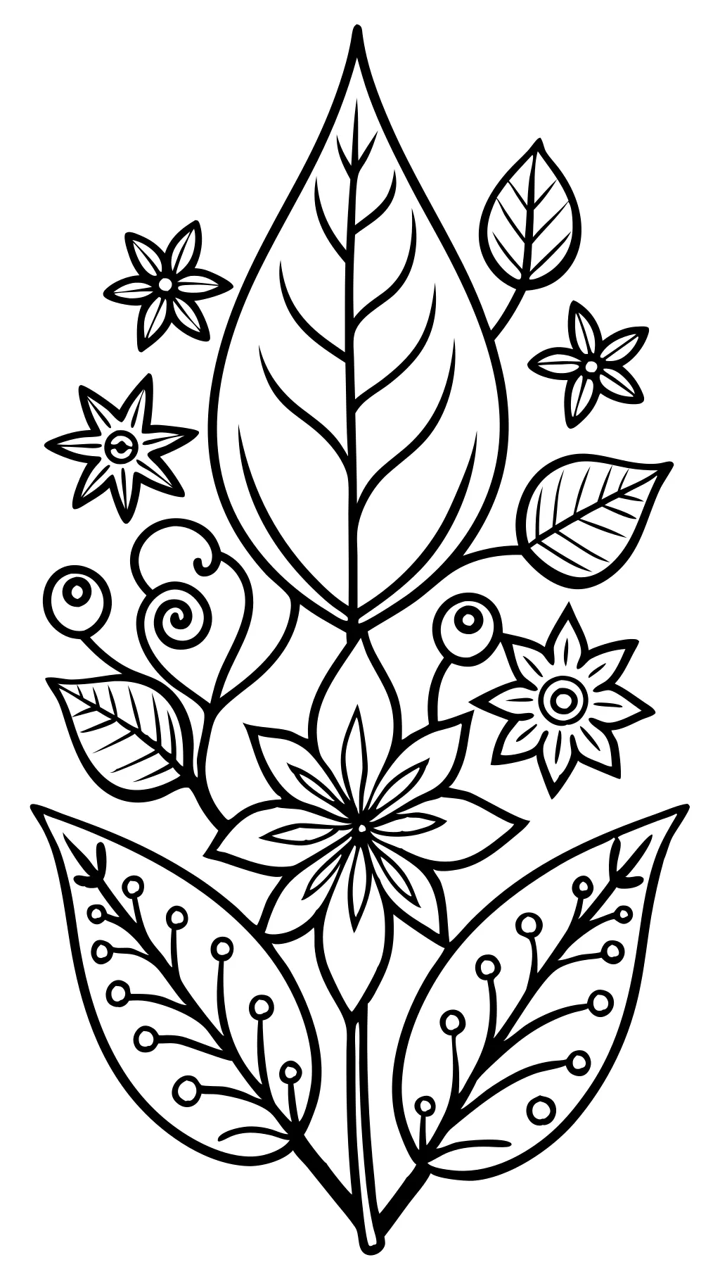 leaves coloring pages